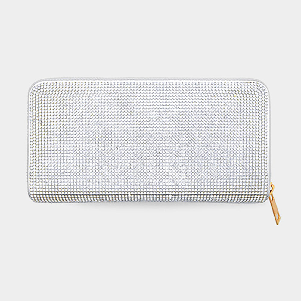 Bling Solid Zipper Wallet