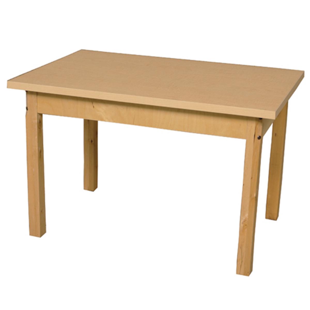 Wood Designs  Rectangle High Pressure Laminate Table With Hardwood Legs- 26 in.