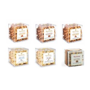 6PK.4X4.2-US Popinsanity 6pk Popcorn in 4x4x4 Acrylic Gift Box - 6 Flavors