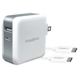 CX3062WH Chargeworx USB-C Cable & Wall Charger with Power Delivery