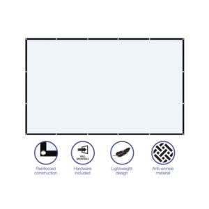 GPX PJS130 130" Indoor Soft Projection Screen
