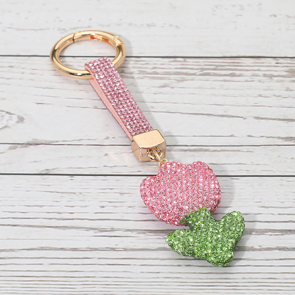 Bling Studded Tulip Keychain / Bag Charm