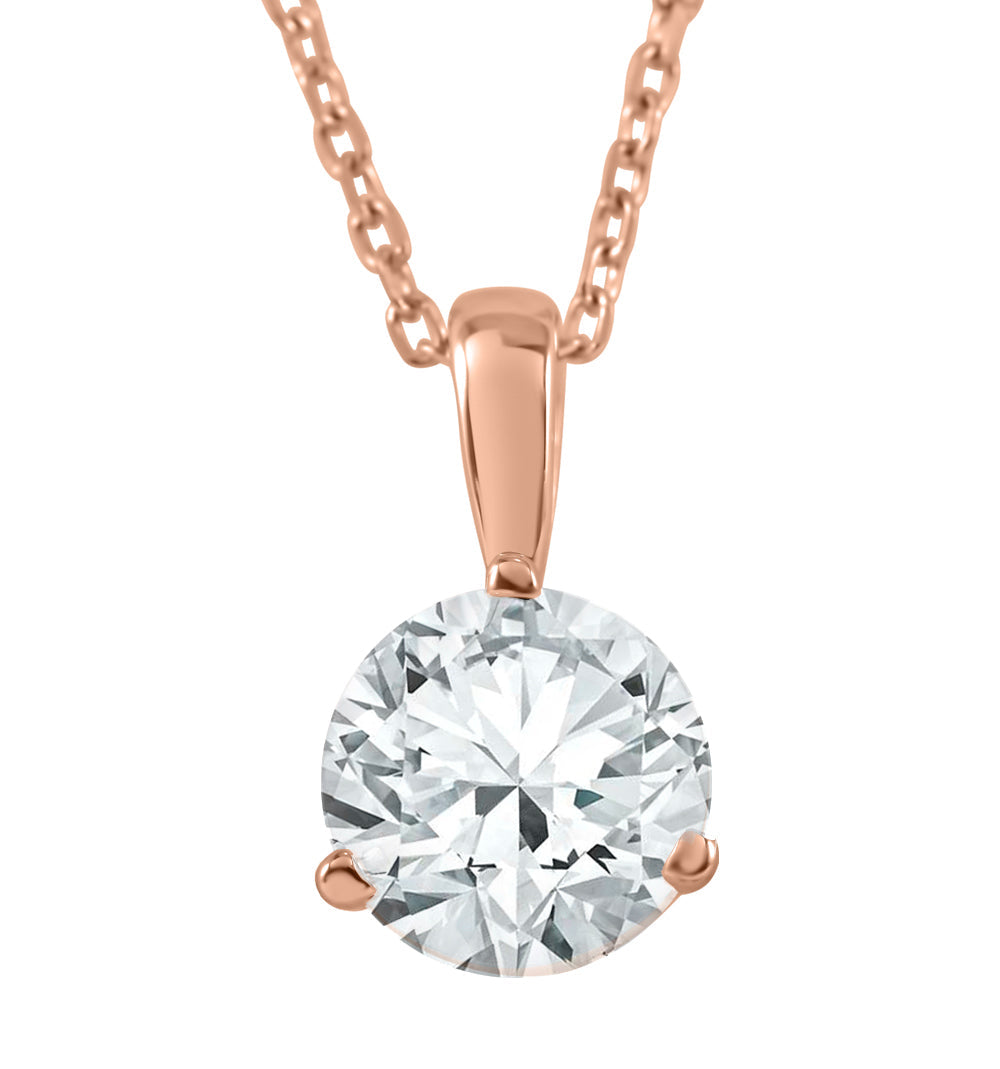 5/8 ct Solitaire Lab Grown Diamond Pendant available in 14K and Platinum