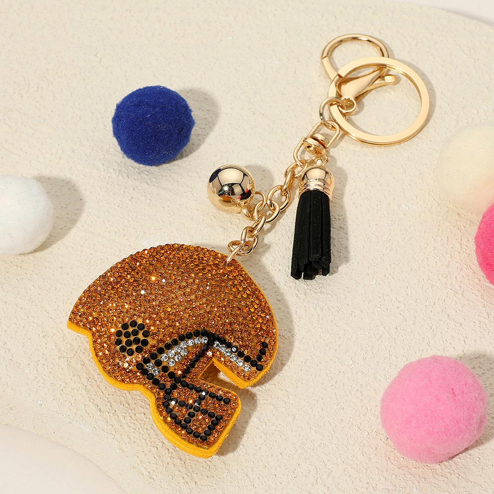 Bling Studded Football Helmet Keychain / Bag Charm