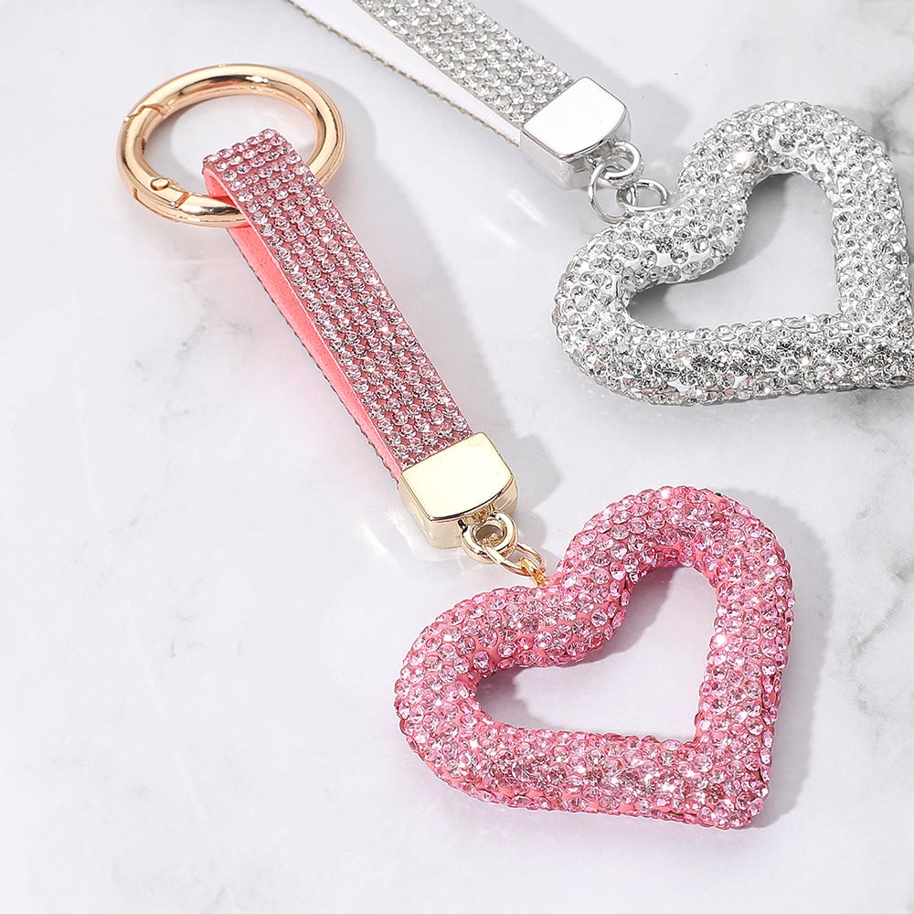 Bling Studded Heart Keychain / Bag Charm