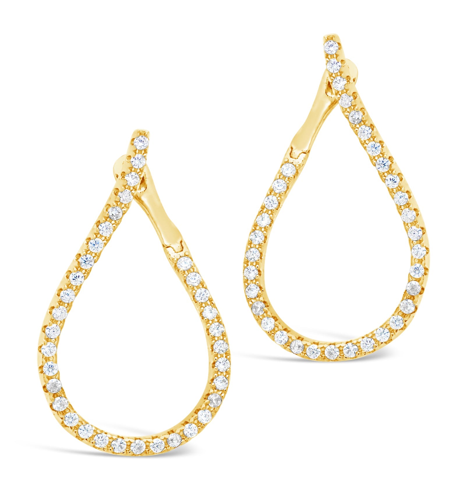 CZ Studded Drop Earrings