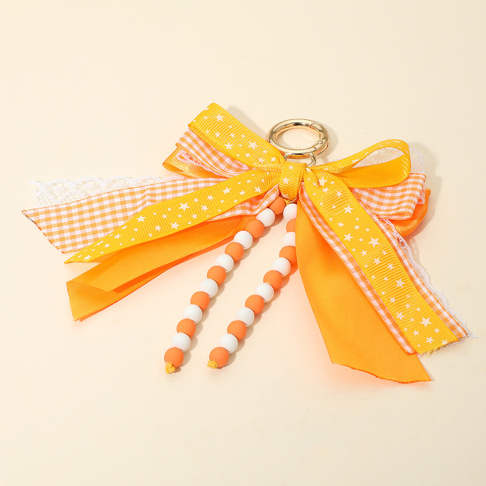 Game Day Theme Triple Layered Bow Bag Charm / Keychain