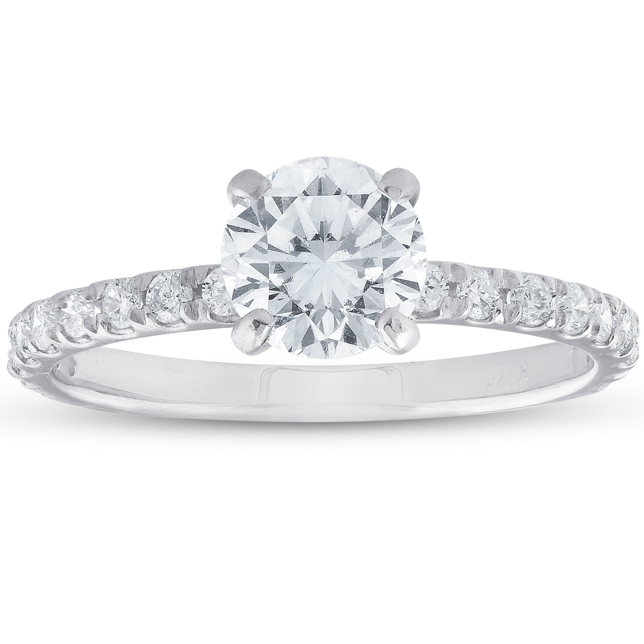 1ct Diamond Engagement Ring 14k White Gold Claw Prong