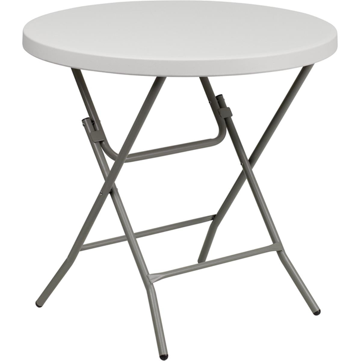 Flash Furniture  32 in. Round Granite White Plastic Folding Table