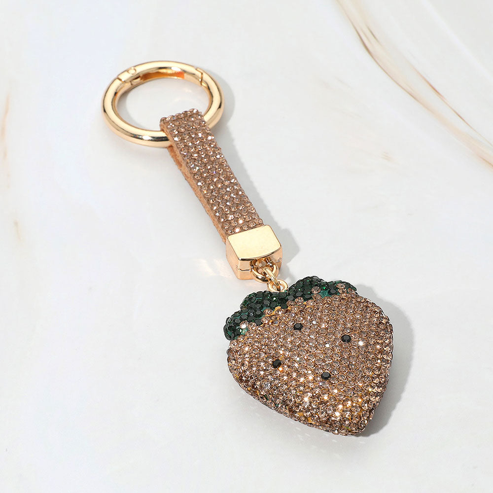 Bling Studded Strawberry Keychain / Bag Charm