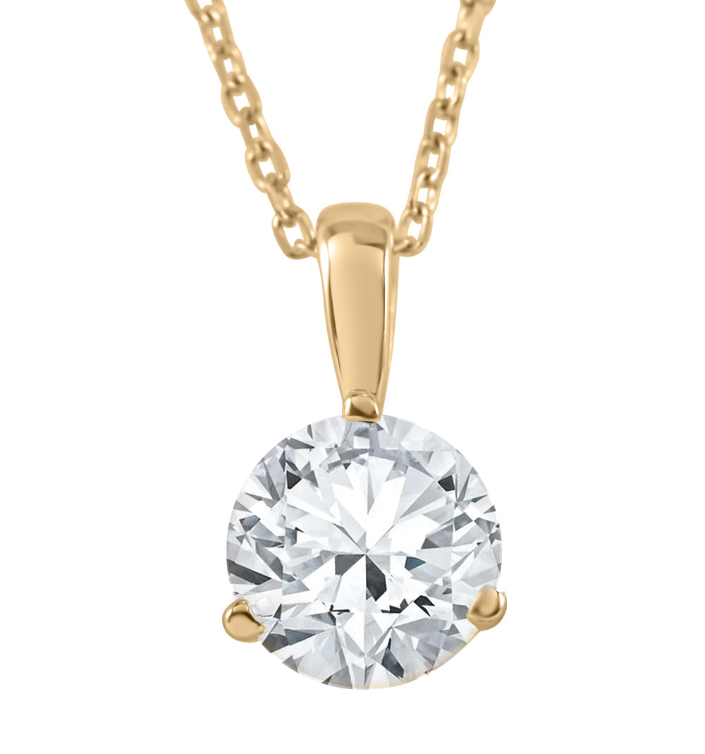 1 ct Solitaire Lab Grown Diamond Pendant available in 14K and Platinum