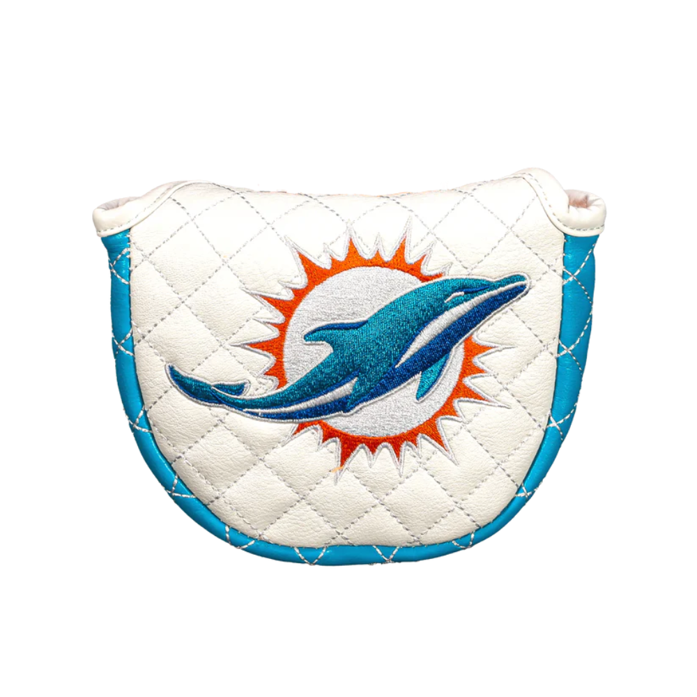 CMC Design Miami Dolphins Mallet Putter Headcover - White/Teal/Orange