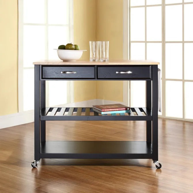 Crosley Furniture Wood Top Kitchen Prep Cart