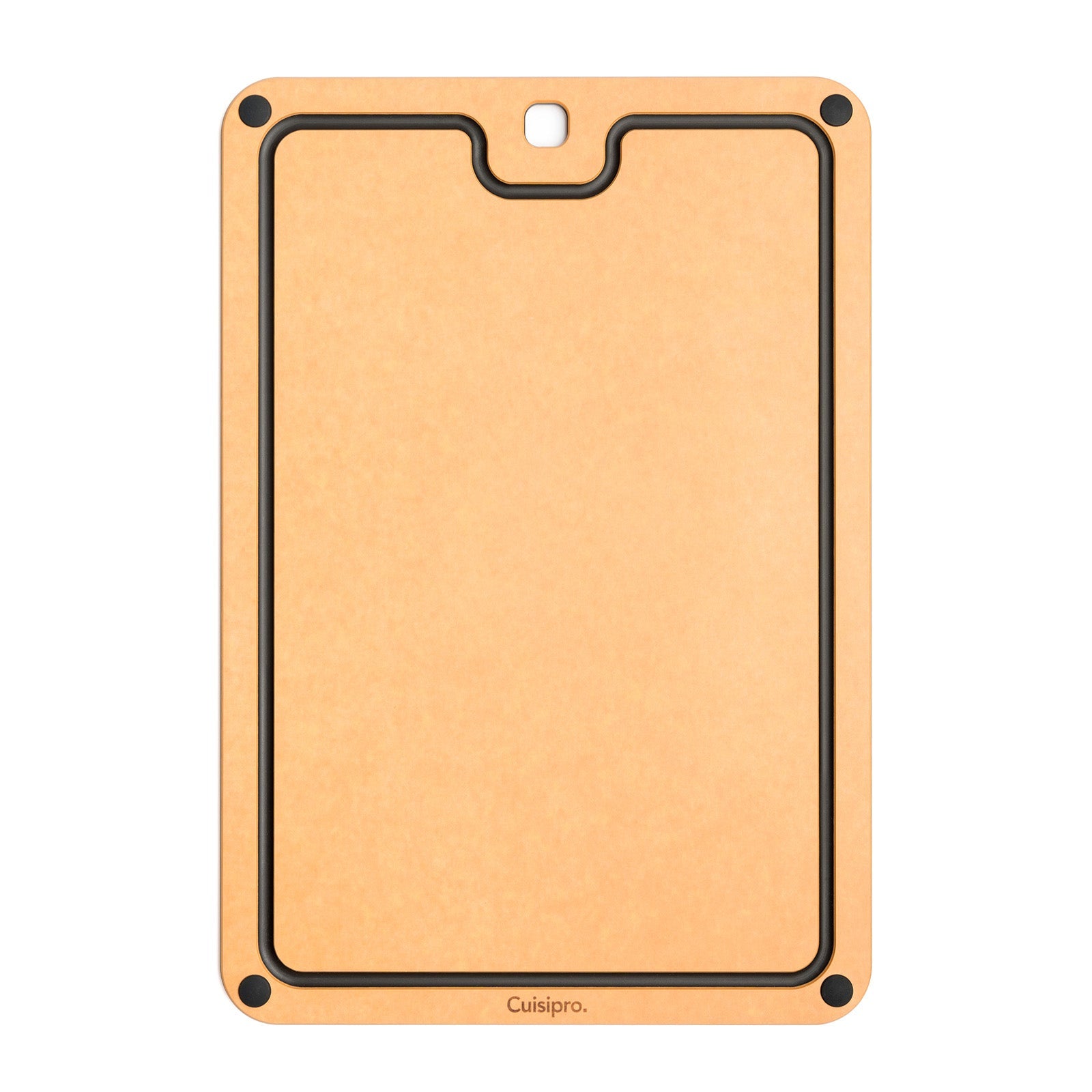 Cuisipro Fibre Wood Cutting Board with Silicone Feet, 16 x 11 Inch, Natural/Slate