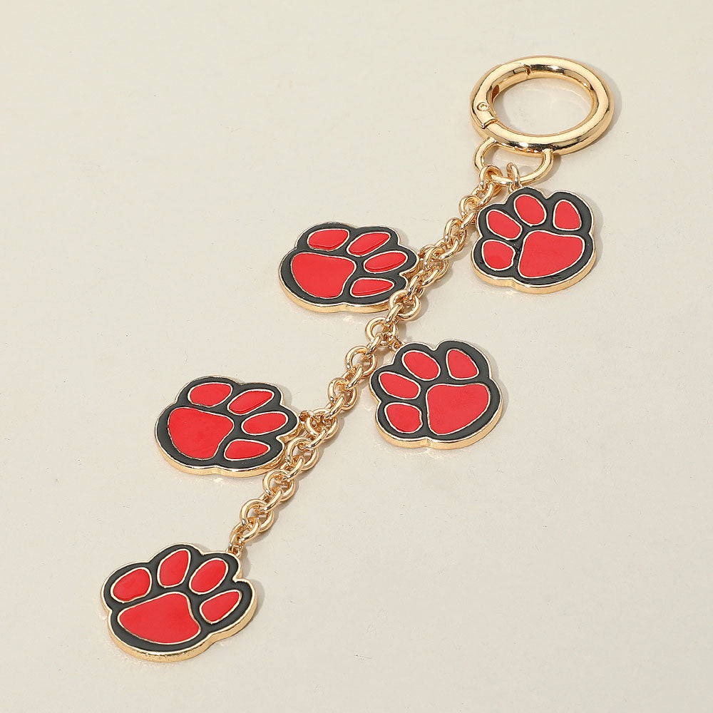 GAME DAY Football Themed Paw Charm Dangle Keychain / Bag Charm