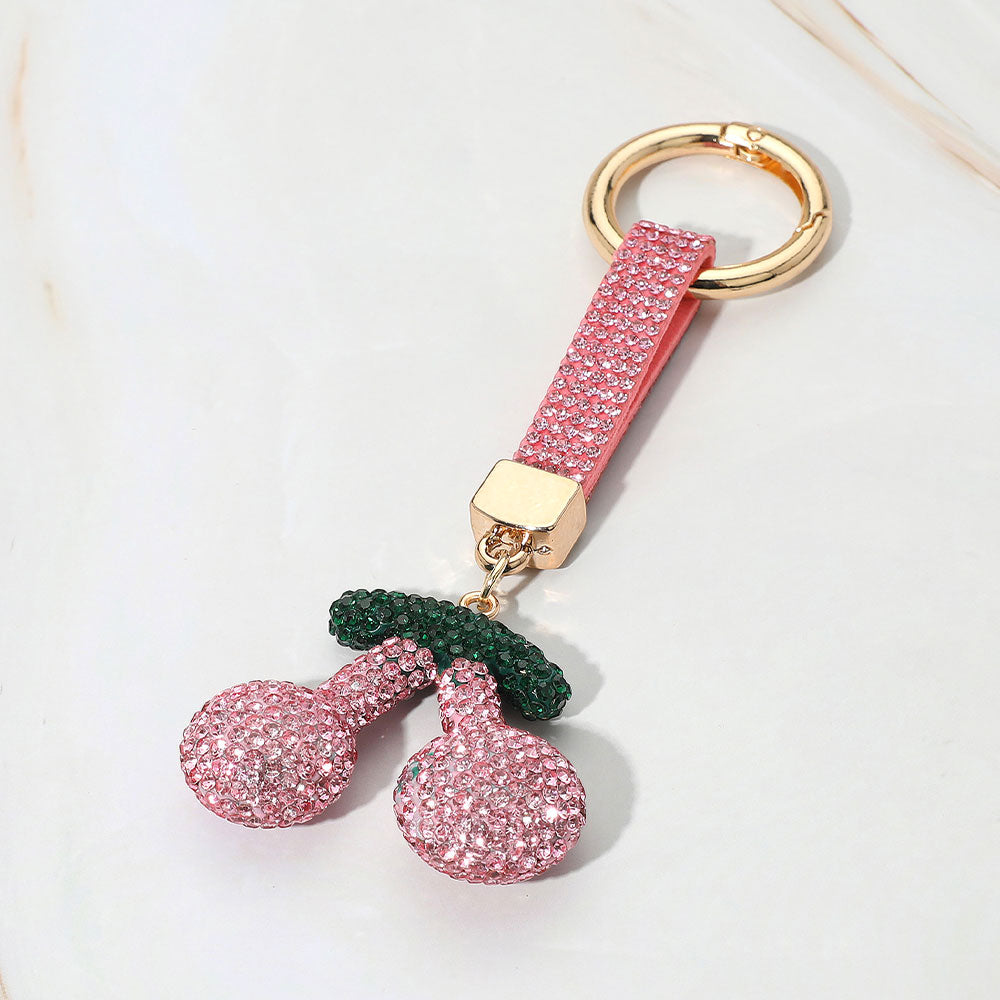 Bling Studded Cherry Keychain / Bag Charm
