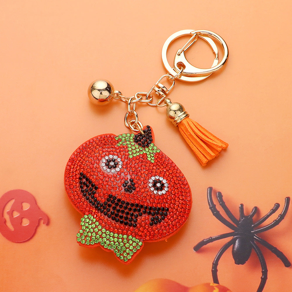Bling Halloween Pumpkin Keychain / Bag Charm
