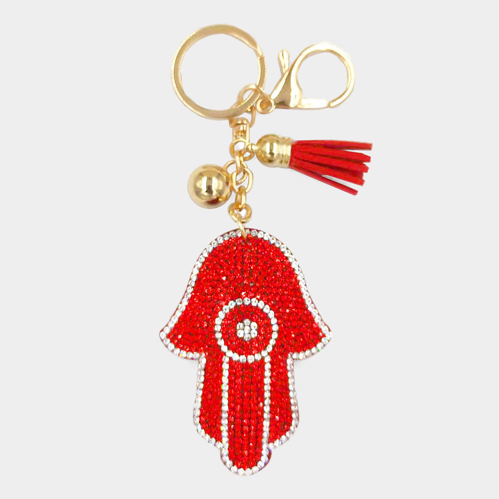 Bling Evil Eye Tassel Keychain