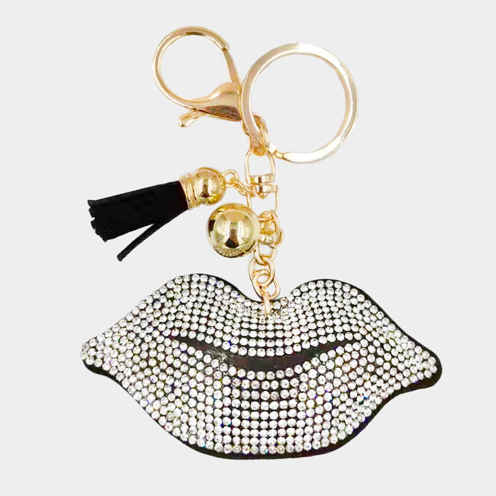 Bling Lips Tassel Keychain