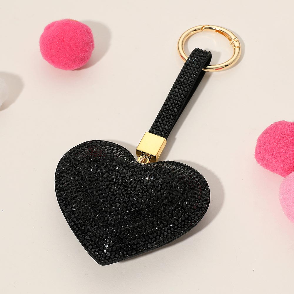 Bling Studded Heart keychain / Bag Charm