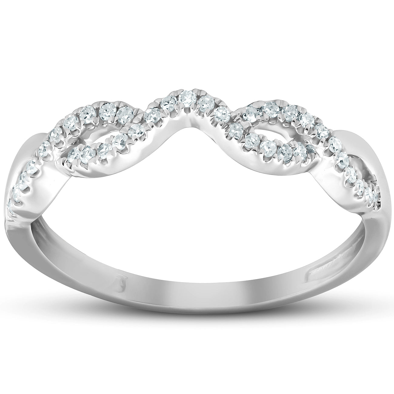Countour Infinity Diamond Guard Engagement Wedding Ring Enhancer 10k White Gold
