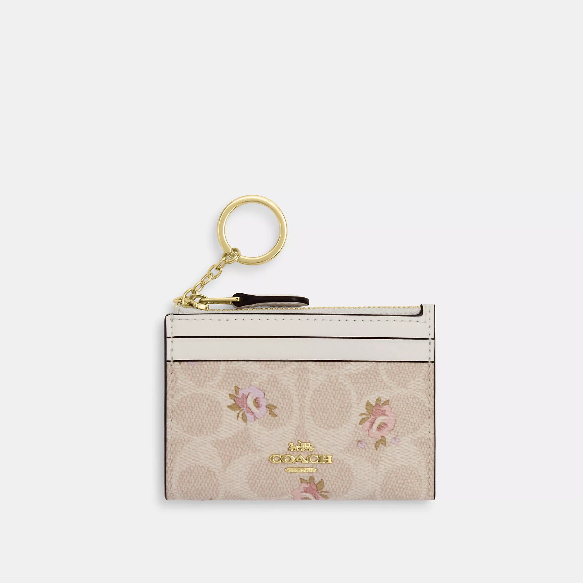 Coach Outlet Mini Skinny Id Case In Signature Canvas With Floral Print