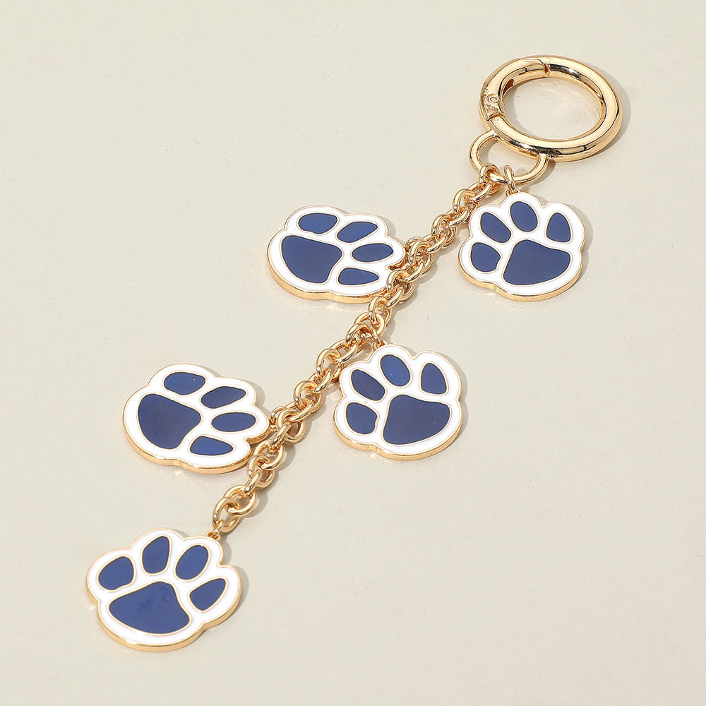 GAME DAY Football Themed Paw Charm Dangle Keychain / Bag Charm