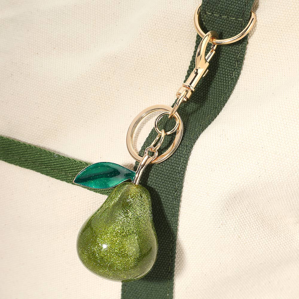 Glittered Pear Keychain /  Bag Charm