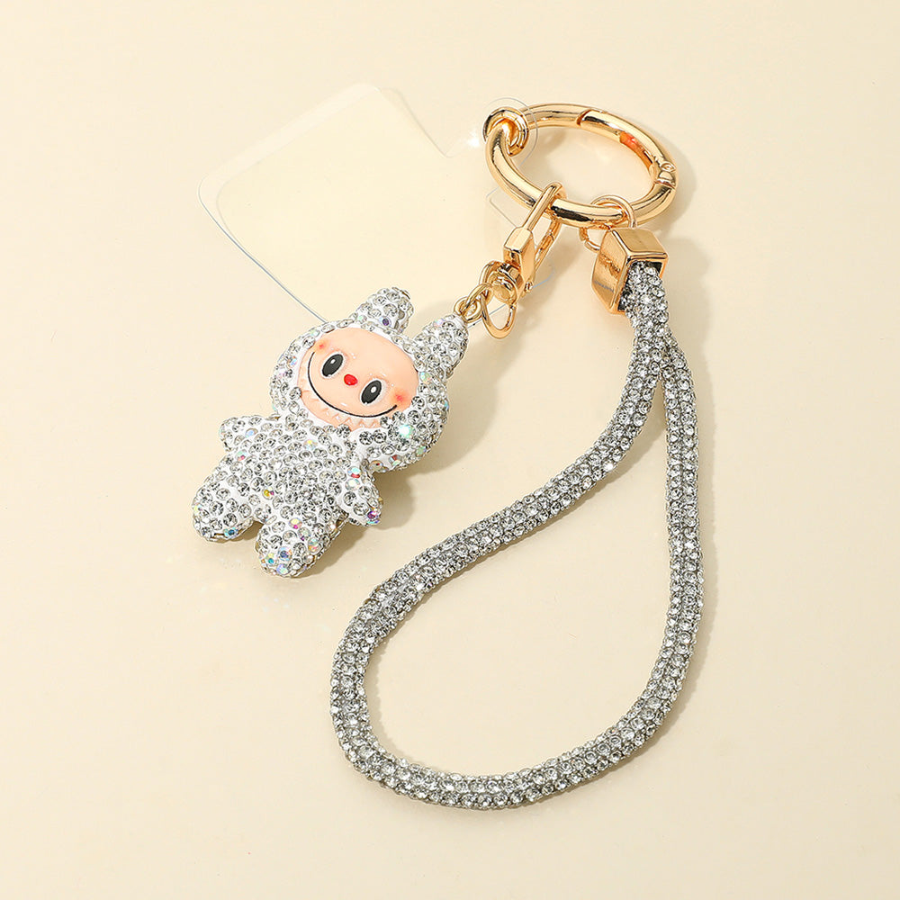 Cute Sparkling Doll Rhinestone Phone Strap / Keychain / Bag Charm