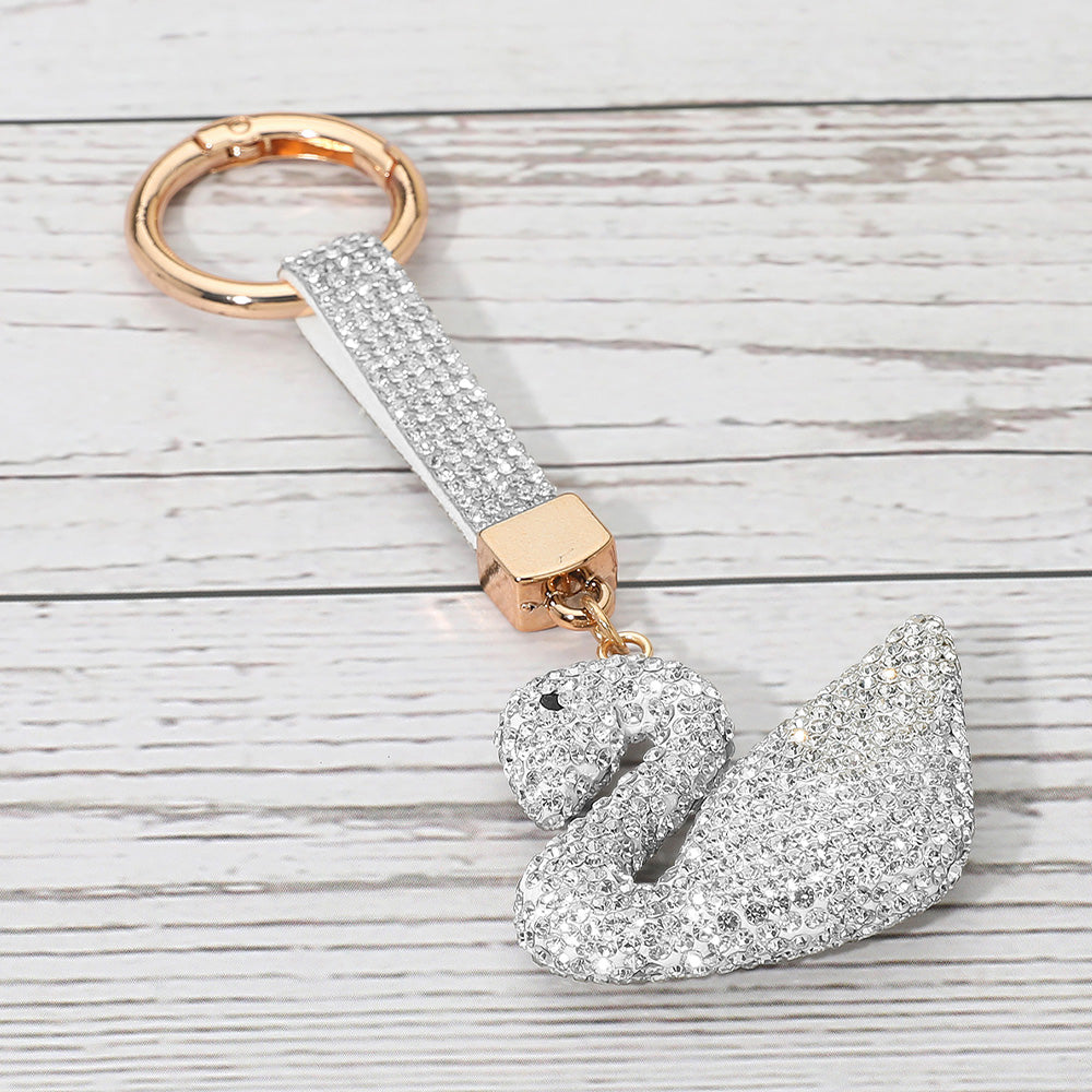 Bling Studded Swan Keychain / Bag Charm