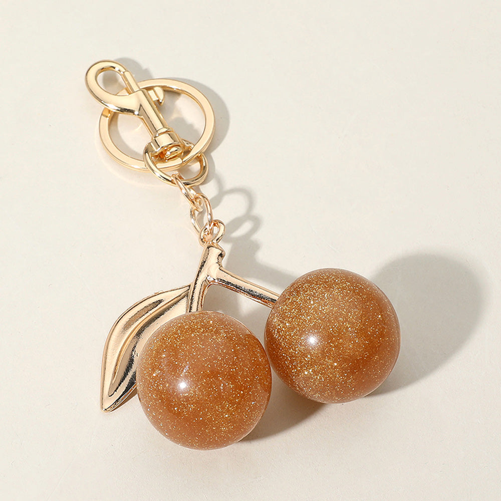 Glittered Cherry Keychain / Bag Charm