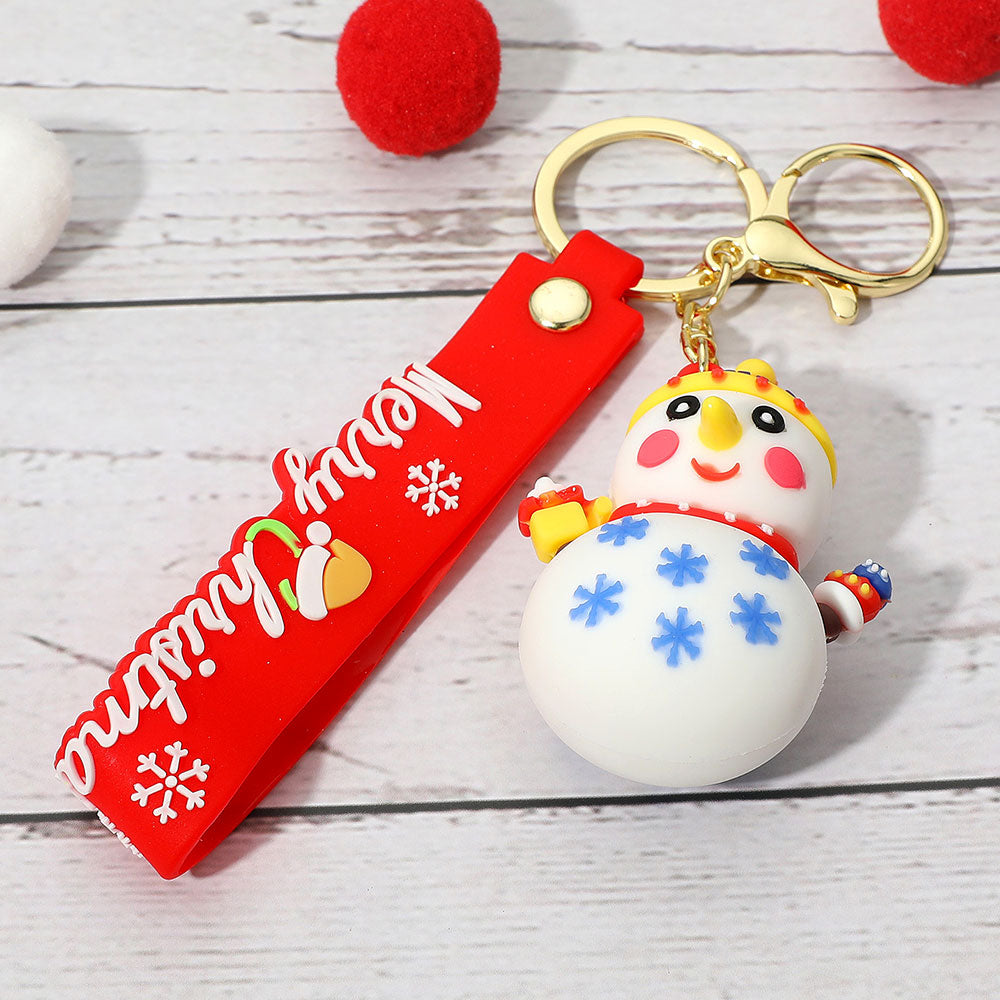 Christmas Message Strap Snowman Keychain / Bag Charm